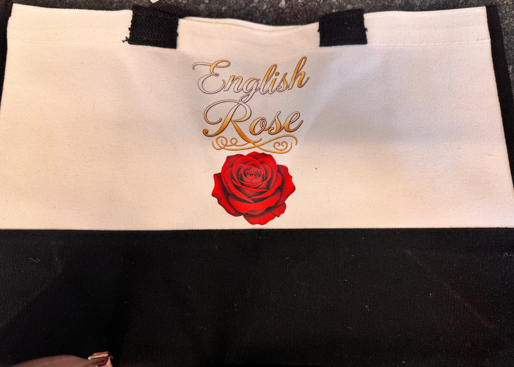 Linen Cotton Shopper Tote Bag English Rose Made to Order