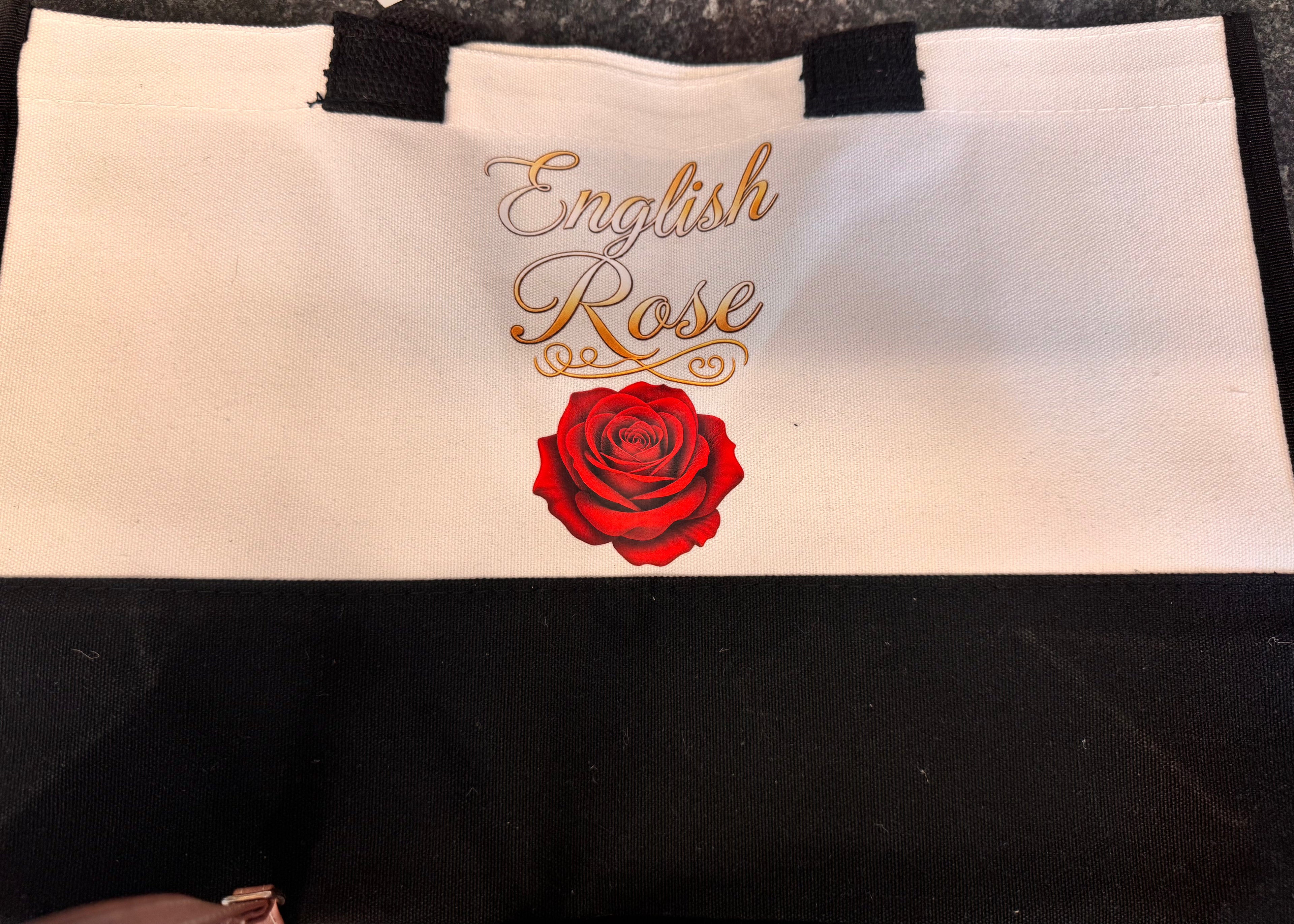 Linen Cotton Shopper Tote Bag English Rose Made to Order