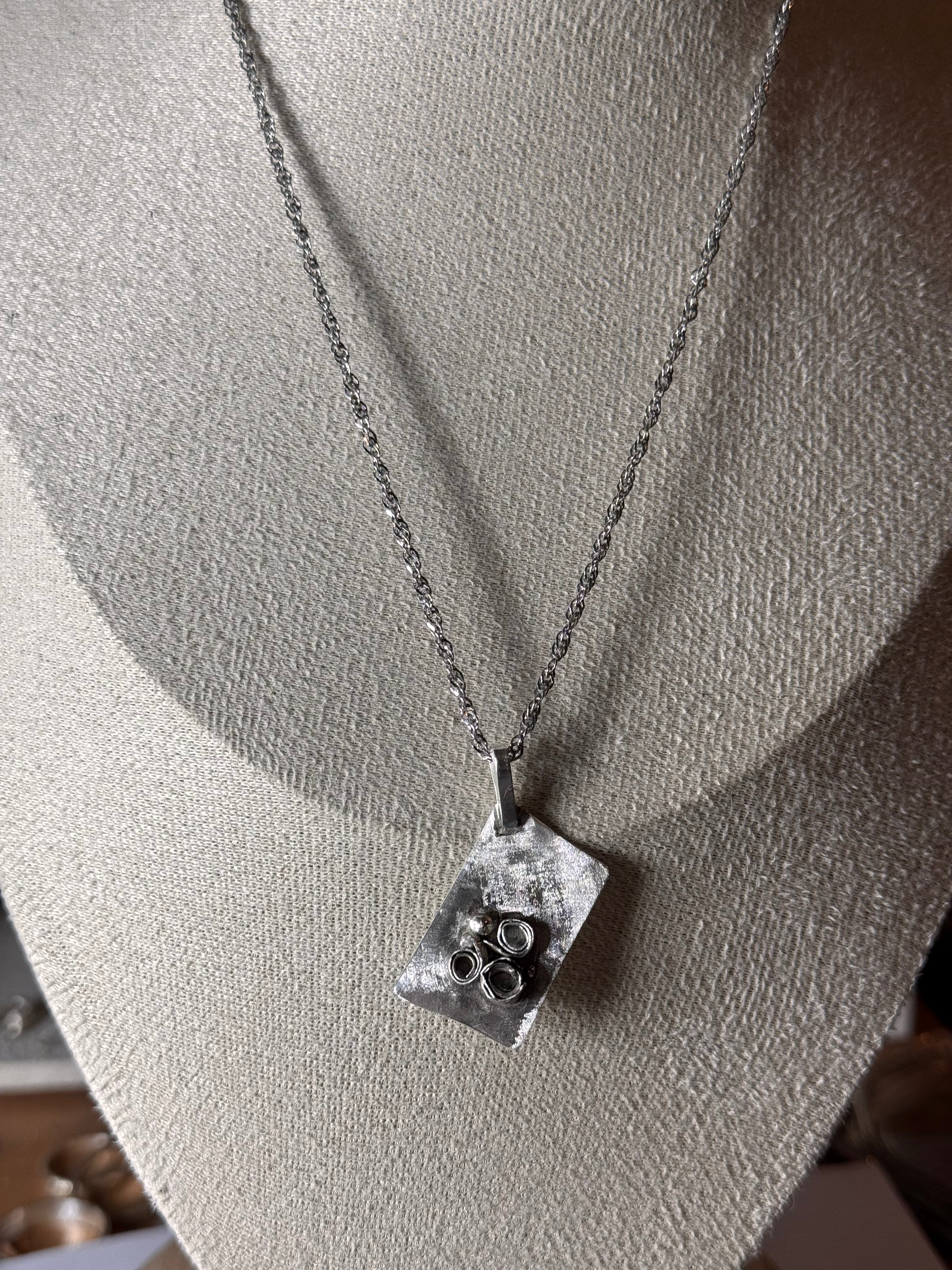 Hallmarked Sterling Silver Floral Pendant