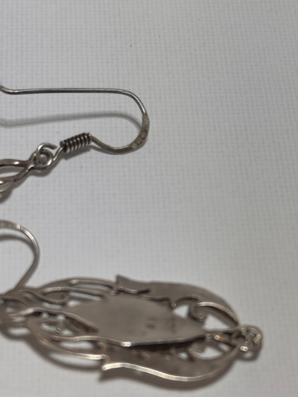 Vintage Sterling Silver & Abalone Shell Drop Earrings