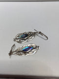 Vintage Sterling Silver & Abalone Shell Drop Earrings