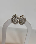 Oval Rhinestone Clip-On Earrings