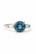 Sterling silver Antique ring with Sapphire Hallmarked