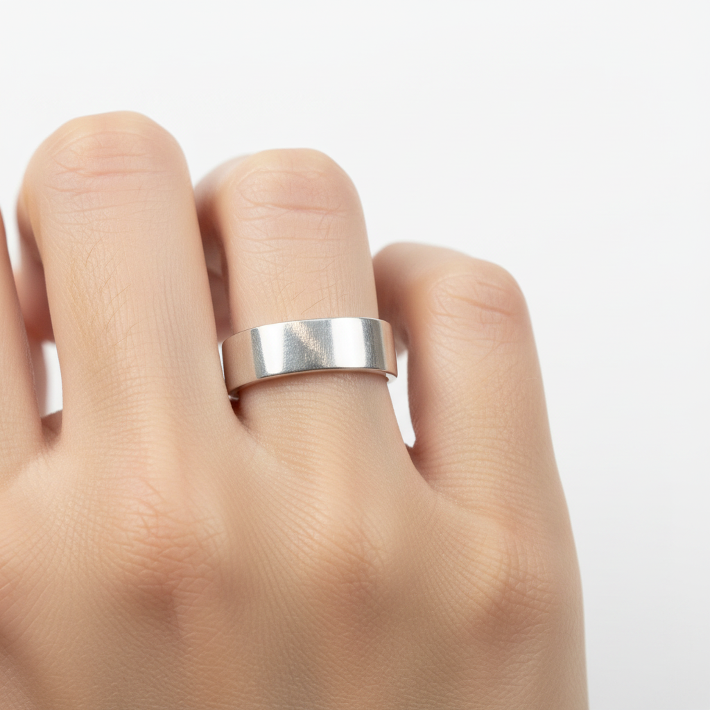 Thick square Sterling Silver Ring British Hallmarked