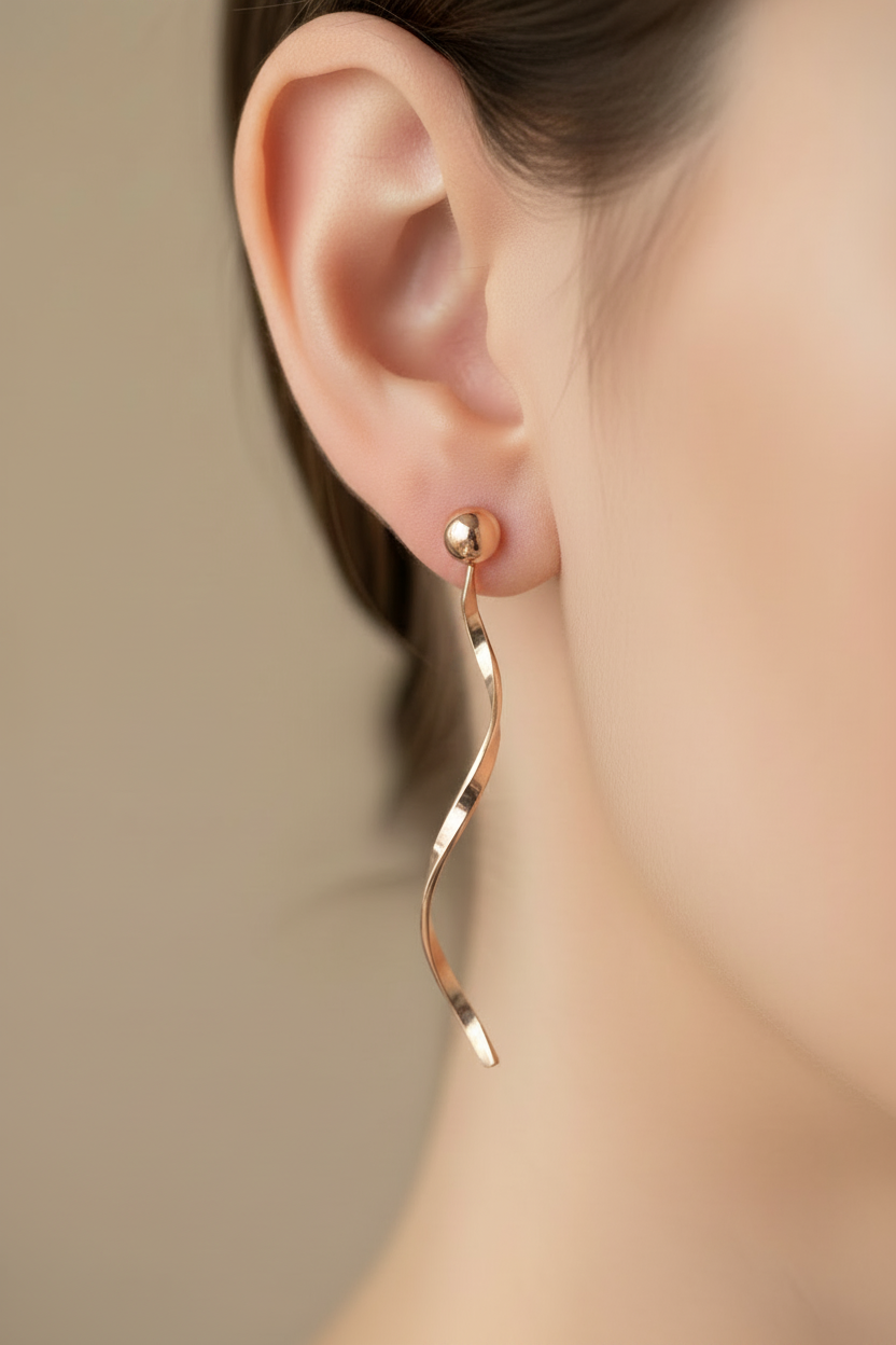 Vintage Silver plated dangle twist drop earrings