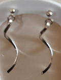 Vintage Silver plated dangle twist drop earrings