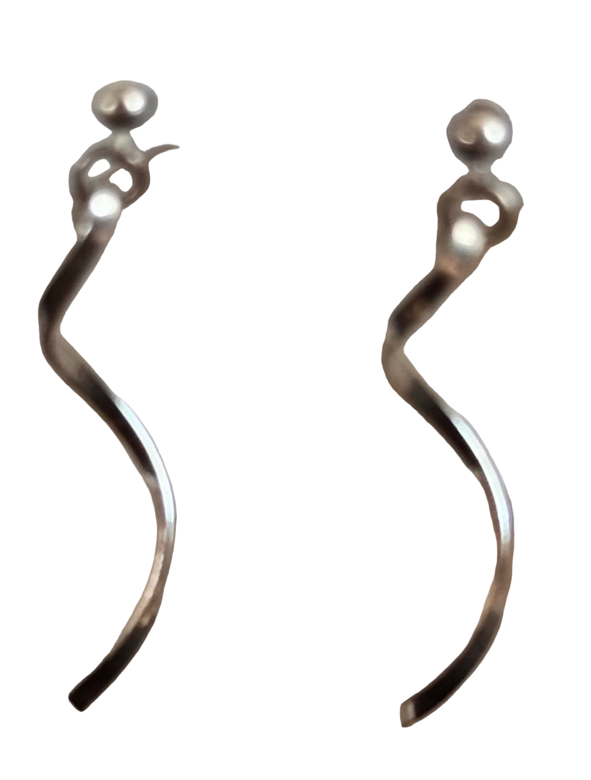 Vintage Silver plated dangle twist drop earrings