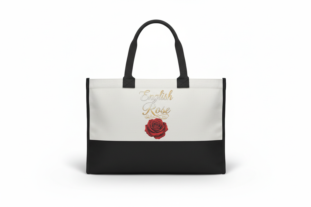 Linen Cotton Shopper Tote Bag English Rose Made to Order
