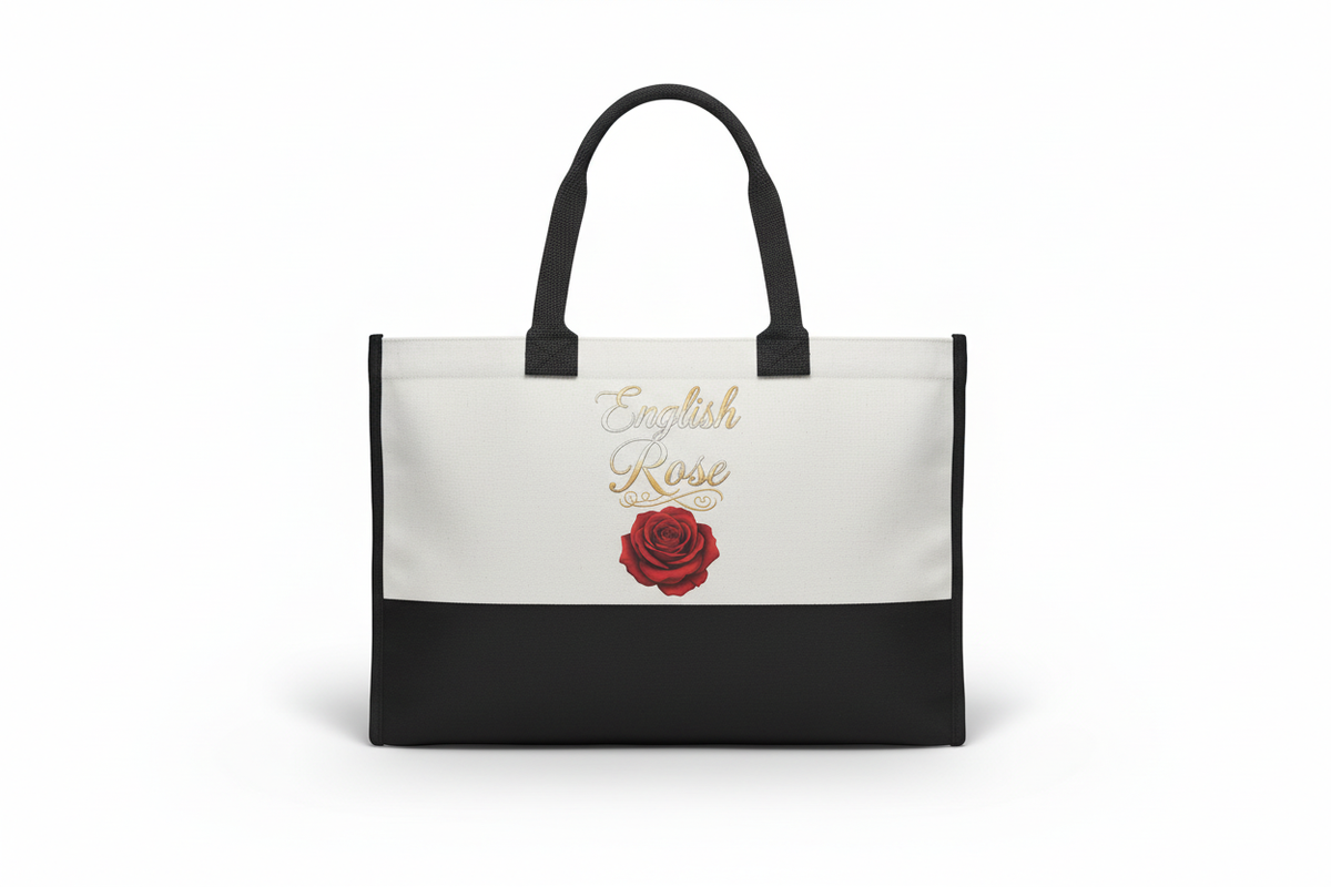 Linen Cotton Shopper Tote Bag English Rose Made to Order