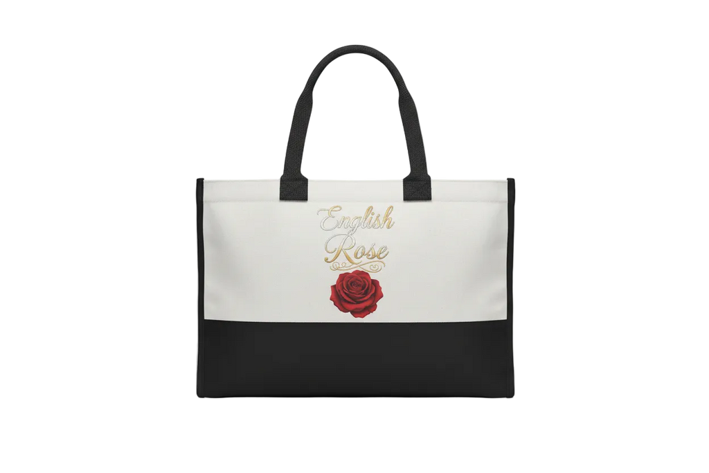 Linen Cotton Shopper Tote Bag English Rose Made to Order