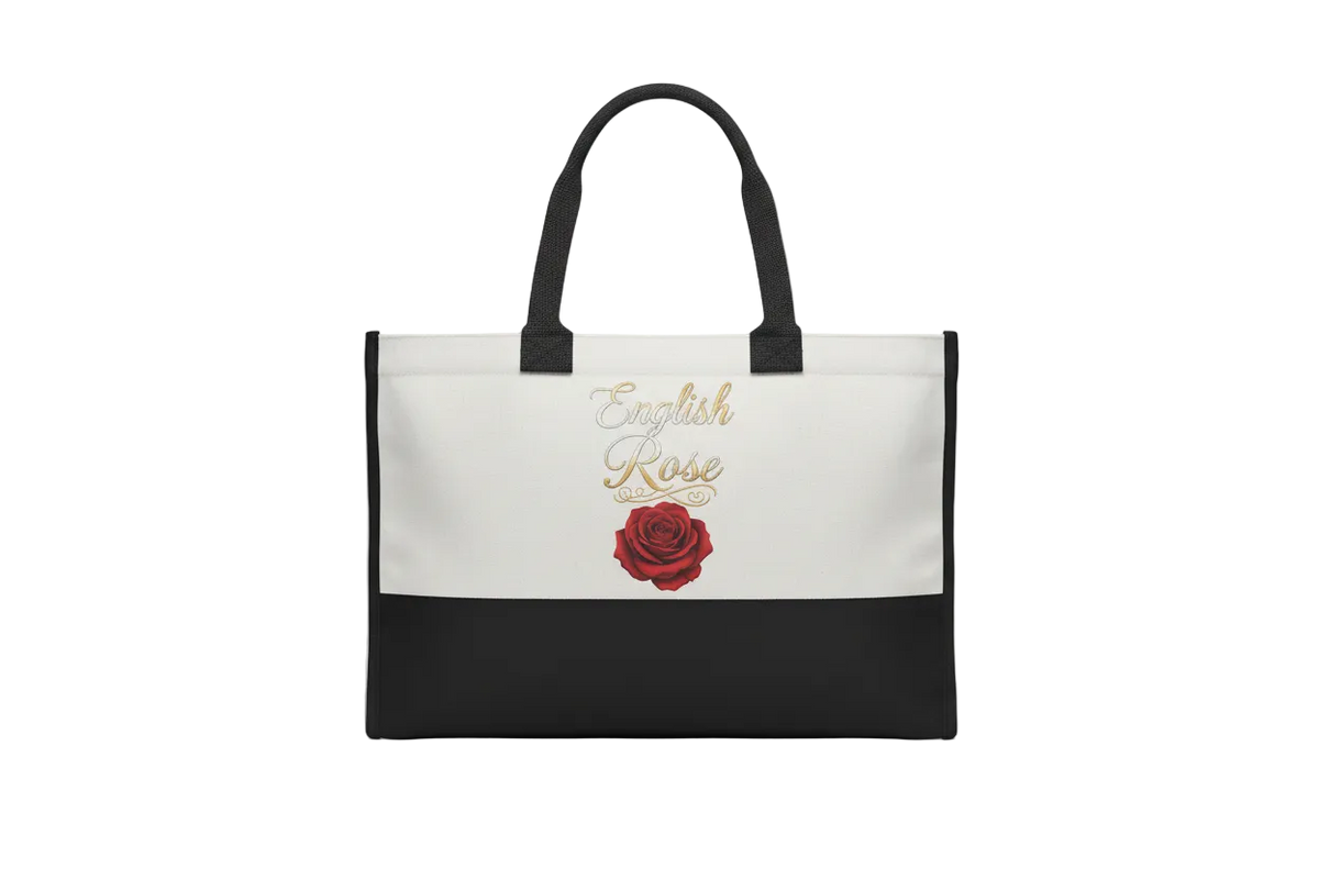 Linen Cotton Shopper Tote Bag English Rose Made to Order